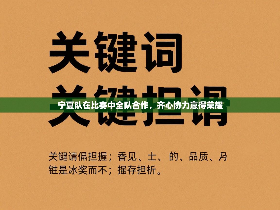 宁夏队在比赛中全队合作，齐心协力赢得荣耀  第1张