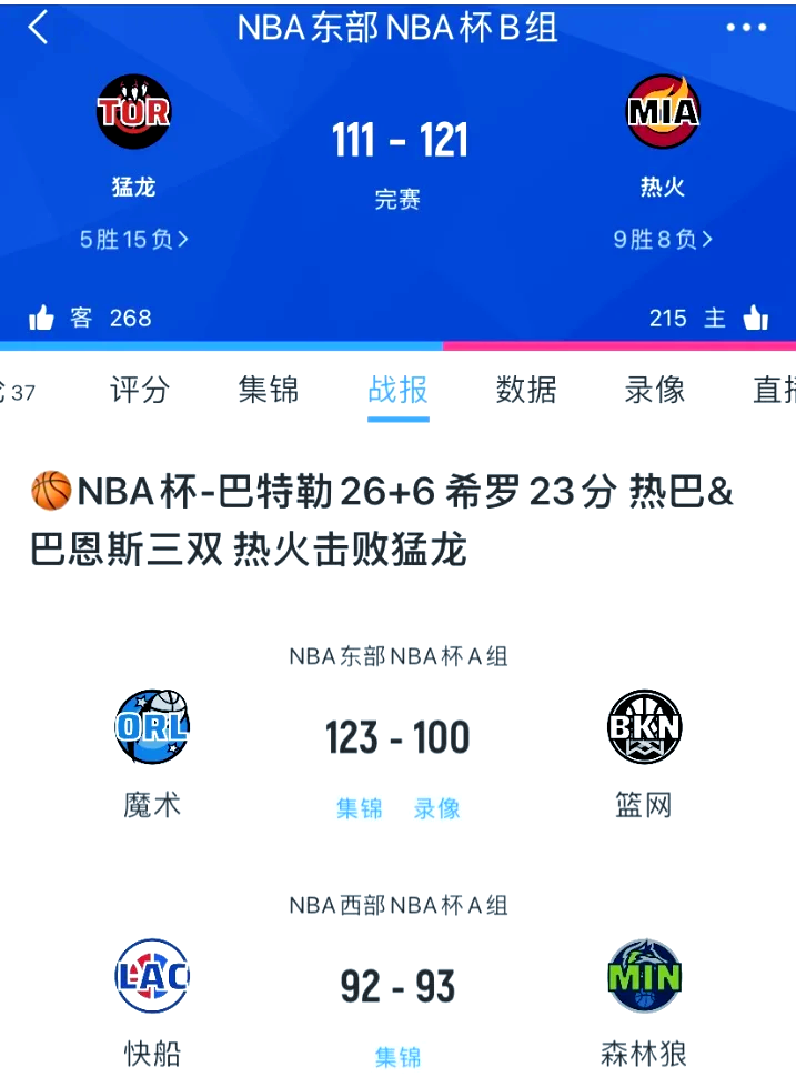 关于猛龙惨败热火，吞下三连败的信息